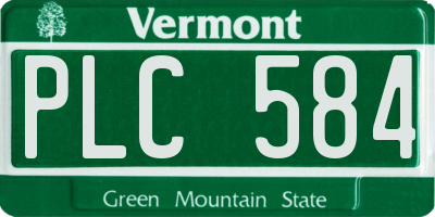 VT license plate PLC584
