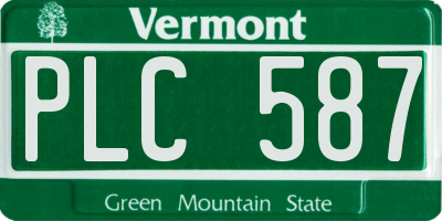 VT license plate PLC587
