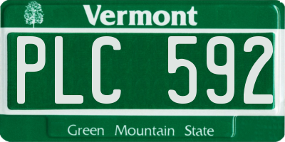 VT license plate PLC592