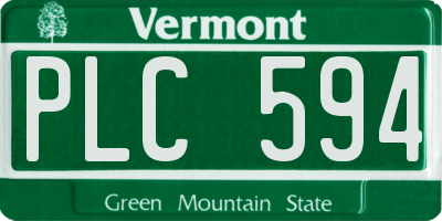 VT license plate PLC594