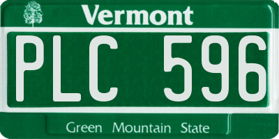 VT license plate PLC596