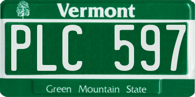 VT license plate PLC597