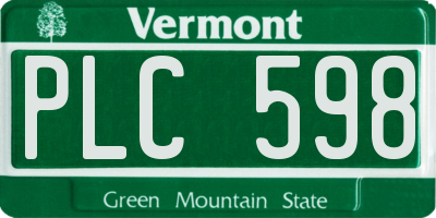 VT license plate PLC598