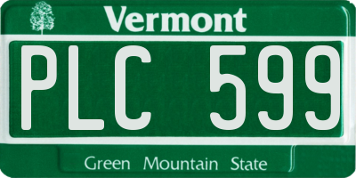 VT license plate PLC599