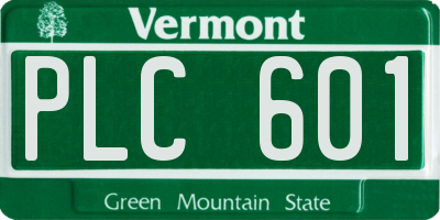 VT license plate PLC601