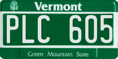 VT license plate PLC605