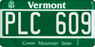VT license plate PLC609