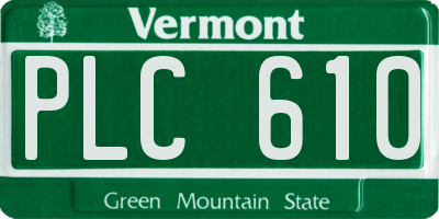 VT license plate PLC610