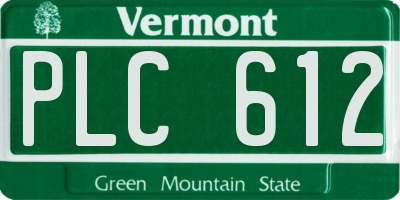 VT license plate PLC612