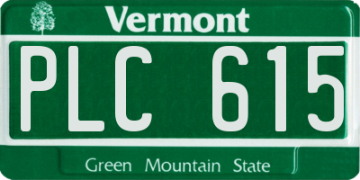 VT license plate PLC615