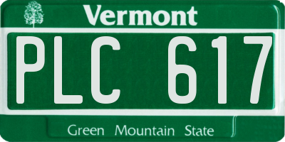 VT license plate PLC617