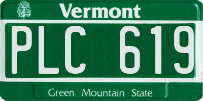 VT license plate PLC619