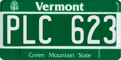 VT license plate PLC623