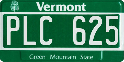 VT license plate PLC625