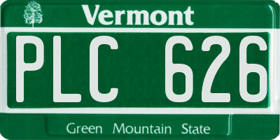 VT license plate PLC626