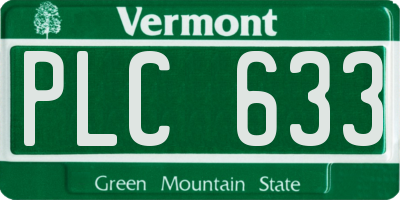 VT license plate PLC633