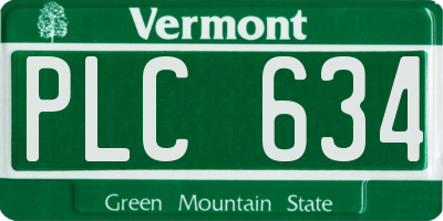 VT license plate PLC634