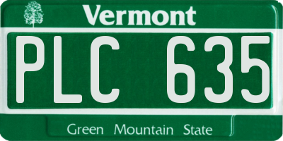 VT license plate PLC635