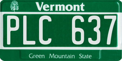 VT license plate PLC637