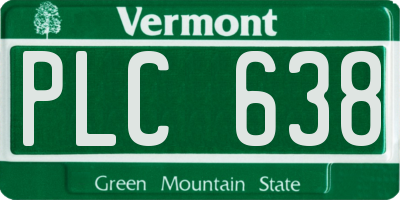 VT license plate PLC638