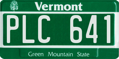 VT license plate PLC641