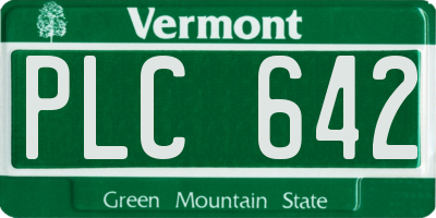 VT license plate PLC642