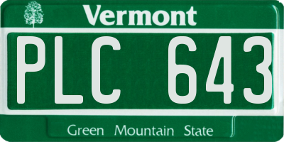 VT license plate PLC643