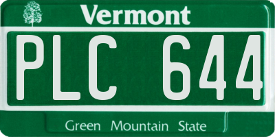 VT license plate PLC644