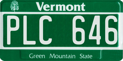 VT license plate PLC646