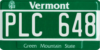 VT license plate PLC648
