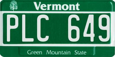 VT license plate PLC649