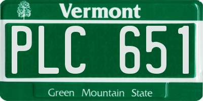 VT license plate PLC651