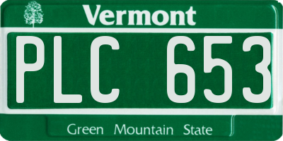 VT license plate PLC653