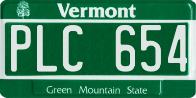 VT license plate PLC654