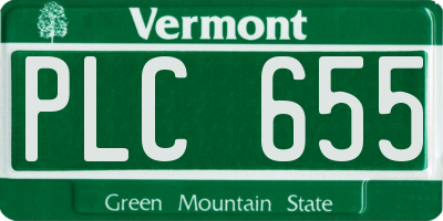 VT license plate PLC655