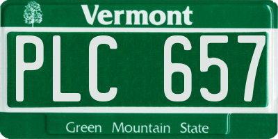 VT license plate PLC657