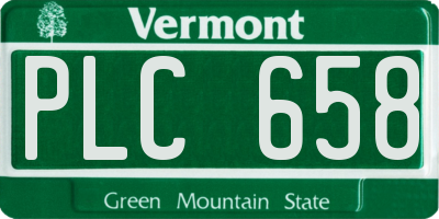VT license plate PLC658