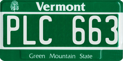 VT license plate PLC663