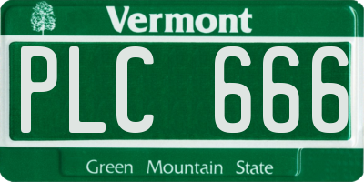 VT license plate PLC666
