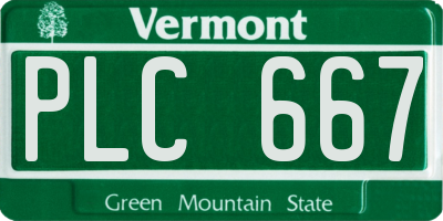 VT license plate PLC667