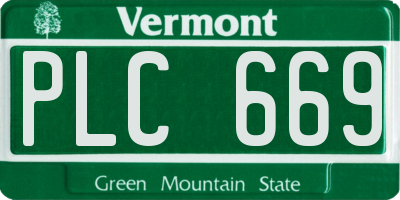 VT license plate PLC669