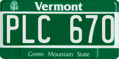 VT license plate PLC670