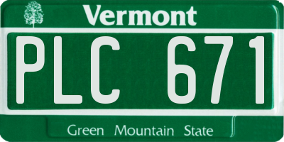 VT license plate PLC671