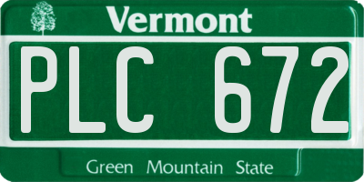 VT license plate PLC672
