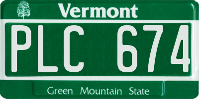 VT license plate PLC674