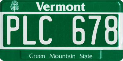 VT license plate PLC678