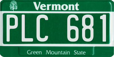 VT license plate PLC681