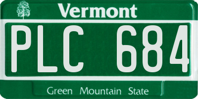 VT license plate PLC684
