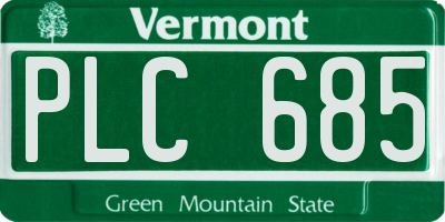 VT license plate PLC685