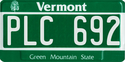 VT license plate PLC692